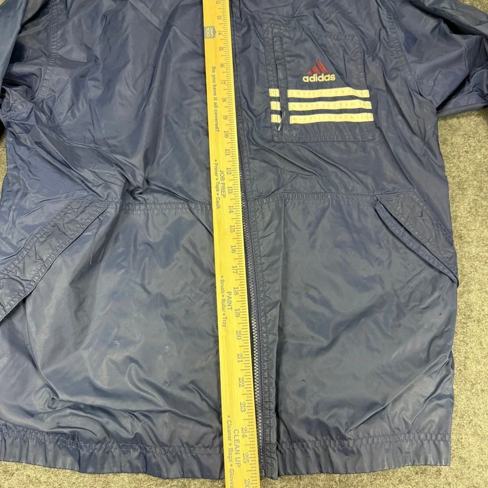 Vintage‎ Adidas Windbreaker Jacket Full Zip Navy Blue 90s Retro Mens